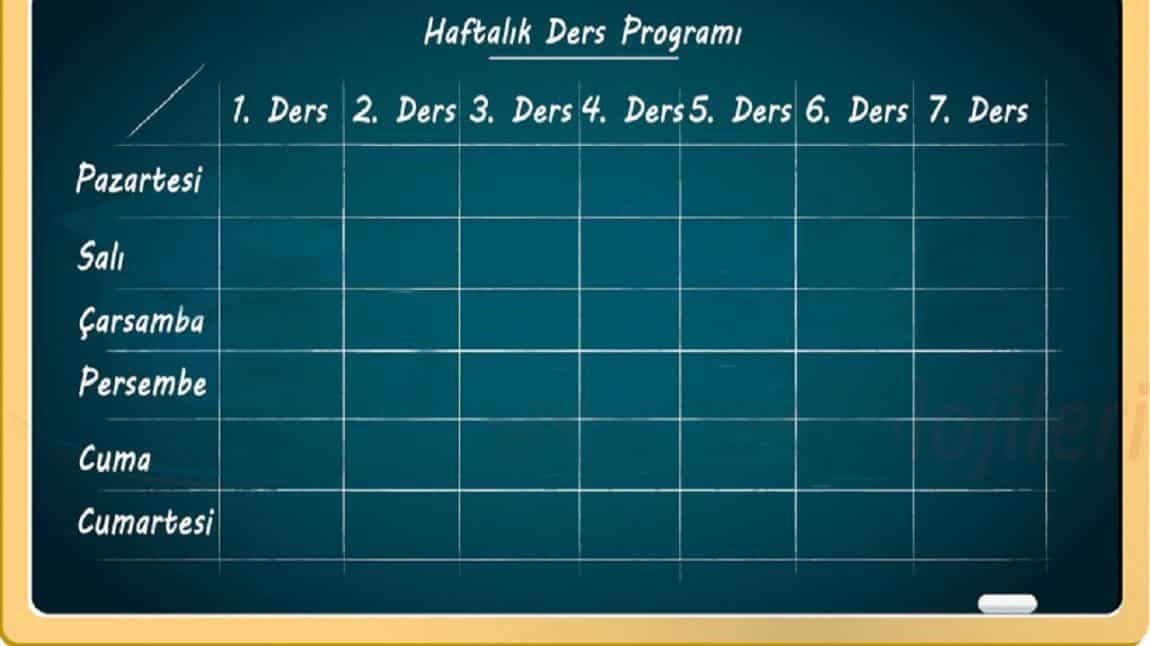 2024-2025 EĞİTİM ÖĞRETİM YILI HAFTALIK SINIF DERS PROGRAMLARI